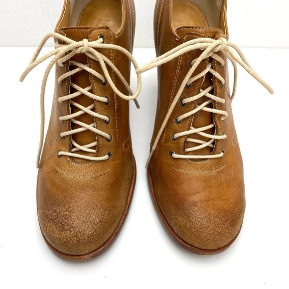 TIMBERLAND Boot Company Marge Leather Lace Up Heeled Oxford Bootie National tan - Picture 4 of 13